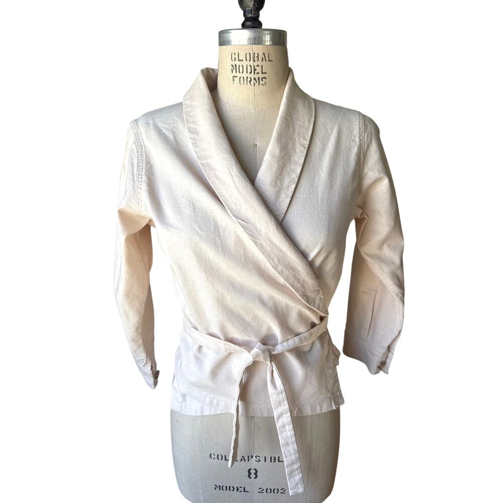 St. Agni Fleur Wrap Top in Creamy White Size Medium Minimal Simple